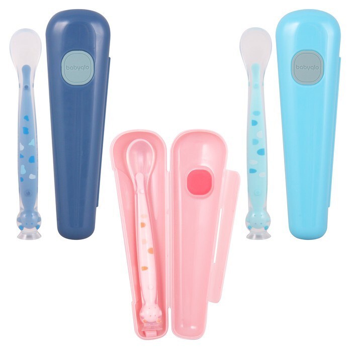 BABYQLO Silicone Baby Spoon BQ-8002 - Alat Makan Bayi