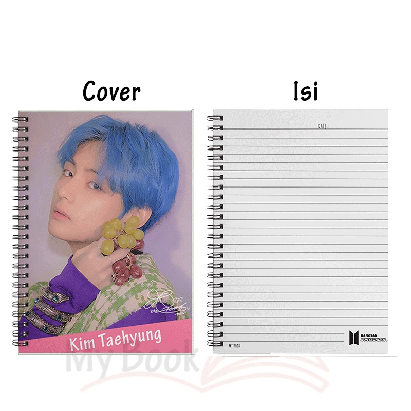 Ruled Notebook Diary Agenda Buku Catatan Bergaris A5 Kpop BTS 50 Lembar B07-Taehyung