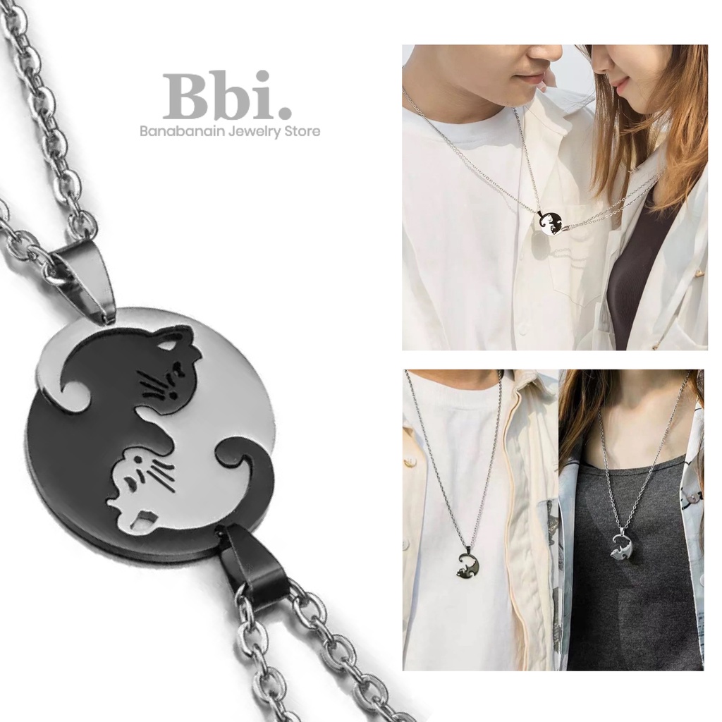 Kalung Couple Cat Cimut Stainless Steel Anti Karat KKCIM