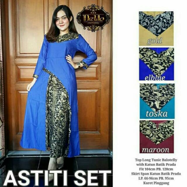 Dress batik dan kebaya modern , Terusan batik modern, Batik cewek, Batik Astiti set
