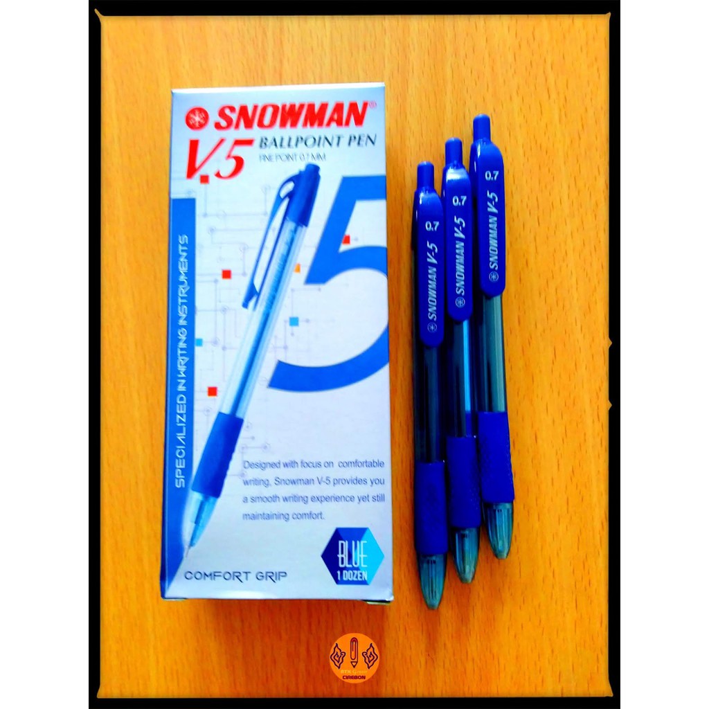 

Pulpen Cetrek Ballpoint Pen Snowman V-5 Biru Fine Point 0,7 mm