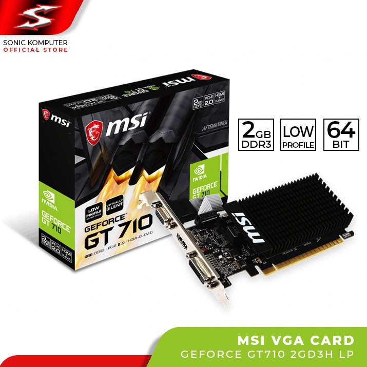 VGA MSI GeForce GT 710 2GD3H LP | VGA CARD Nvidia N710 1GB Low Profile