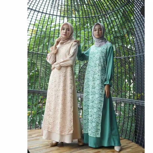Brukat gamis moscrepe / gamis brukat / gamis moscrepe