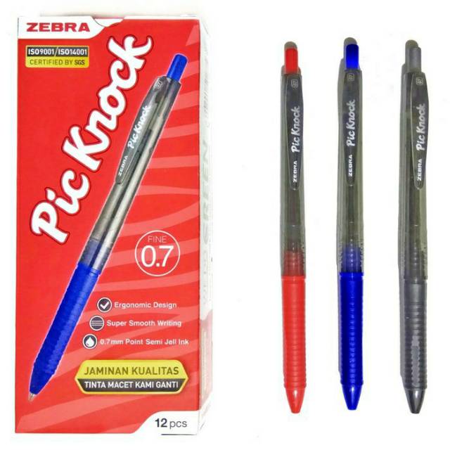 

Pulpen ZEBRA Pic Knock 0.7 | Bolpen Isi 12 pcs