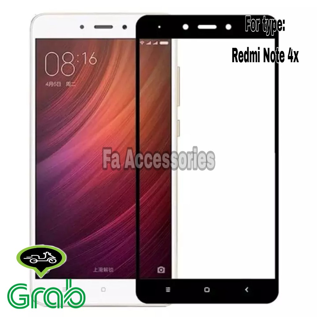 TEMPERED GLASS 5D Full Lem XIAOMI REDMI NOTE 4X HITAM PUTIH SCREEN GUARD FULL GLUE