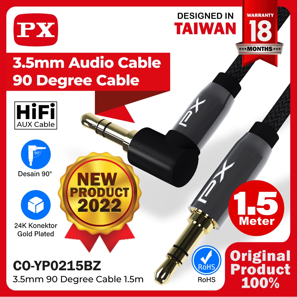 Kabel aux audio 3.5mm male to male speaker 1.5 Meter PX CO-YP0215BZ