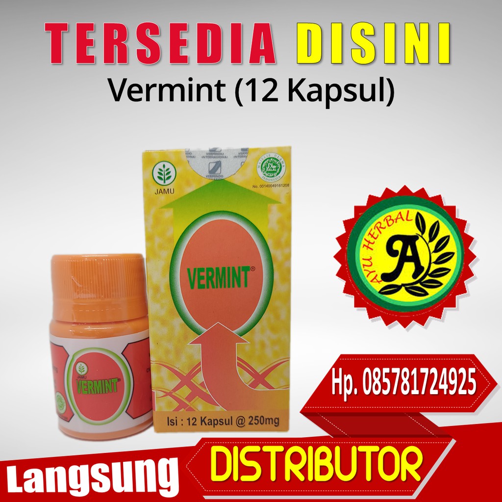 Vermint kapsul cacing 12 kapsul - meredakan demam anak dan dewasa