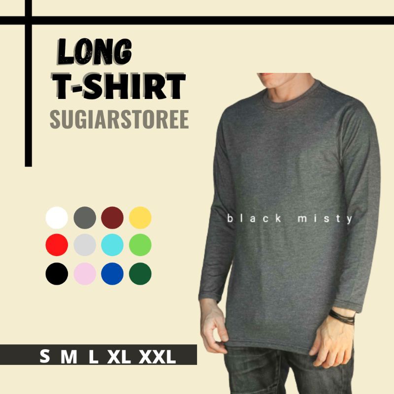 KAOS POLOS PRIA LENGAN PANJANG COTTON 30S / BAJU PRIA LENGAN PANJANG