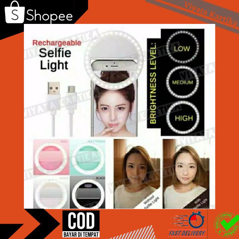 Lampu selfie ring light recharger ring selfie Led beauty vlog hasil terang beautyfull terlaris