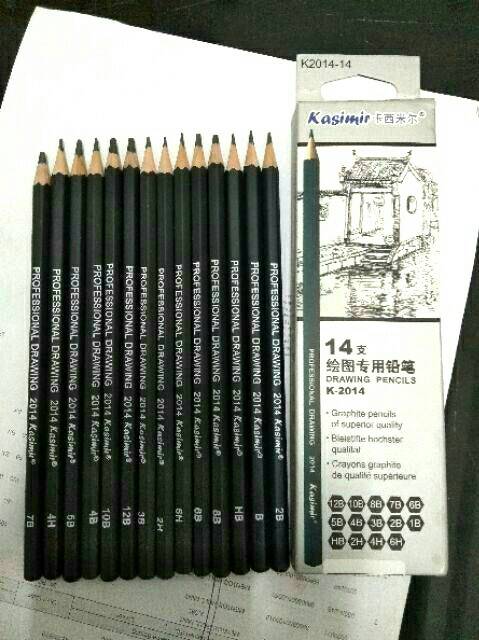 

14Pcs Pensil Gambar Sketsa Profesional 6H-12B