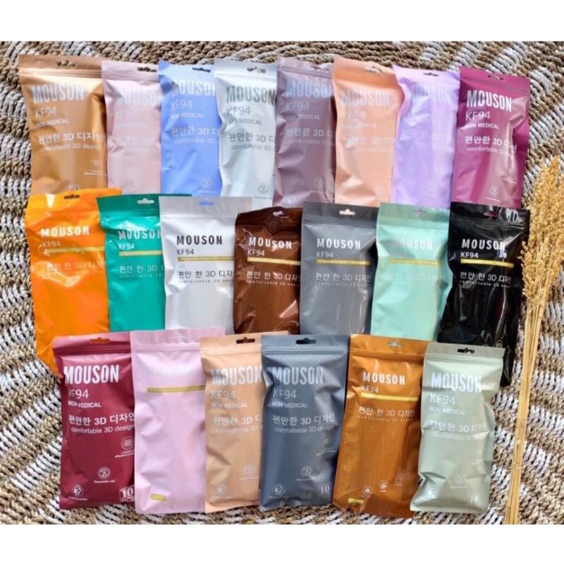 *MYZORA SURABAYA* MASKER MOUSON MASKER KF94 MASKER WARNA COLOUR IMPORT 4PLY ISI 10PCS 4PLY 4 LAPIS KOREAN MASK MASKER KOREA MURAH GROSIR SURABAYA