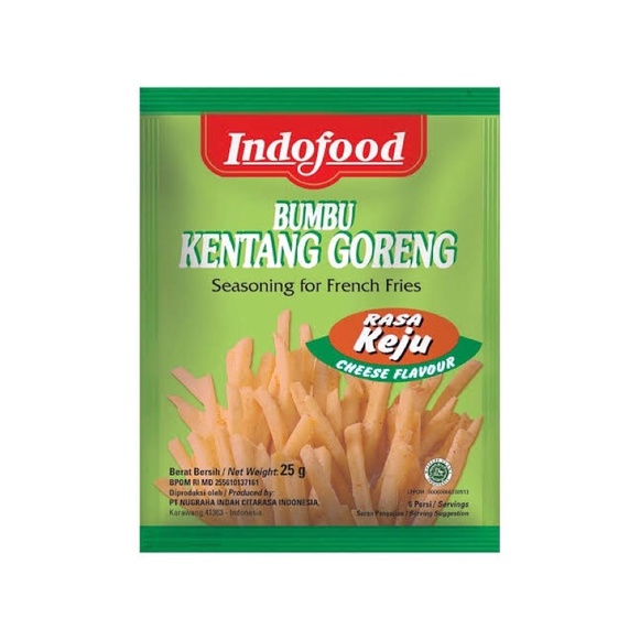 

INDOFOOD BUMBU KENTANG GORENG RASA KEJU 25gr