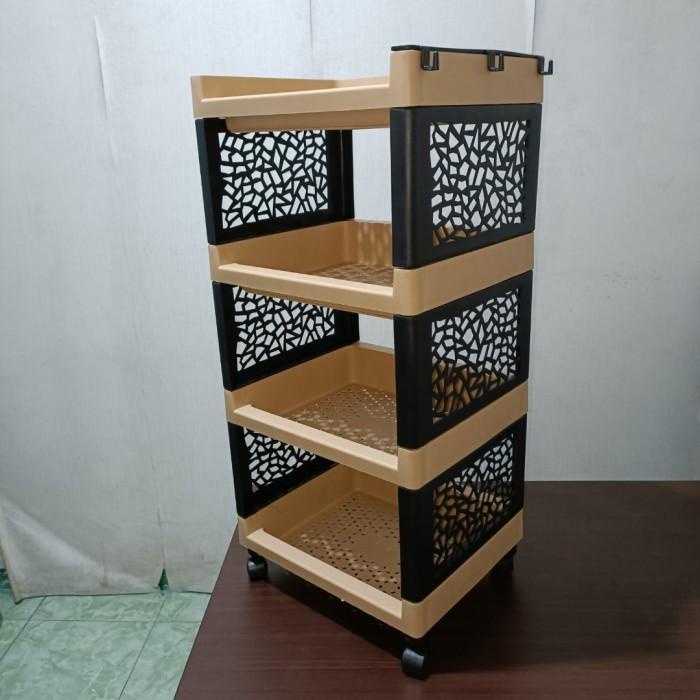 Rak Plastik Serbaguna Susun 4 + Roda