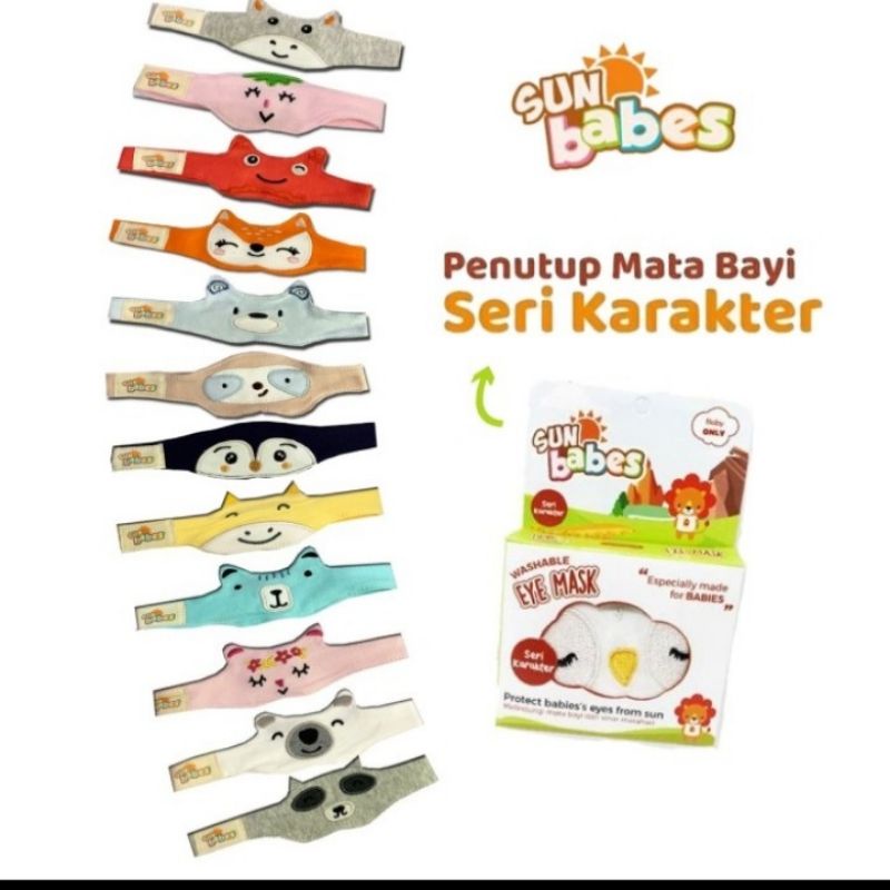 Sun babes Eyemask Karakter - Kacamata Jemur bayi - Penutup pelindung mata bayi