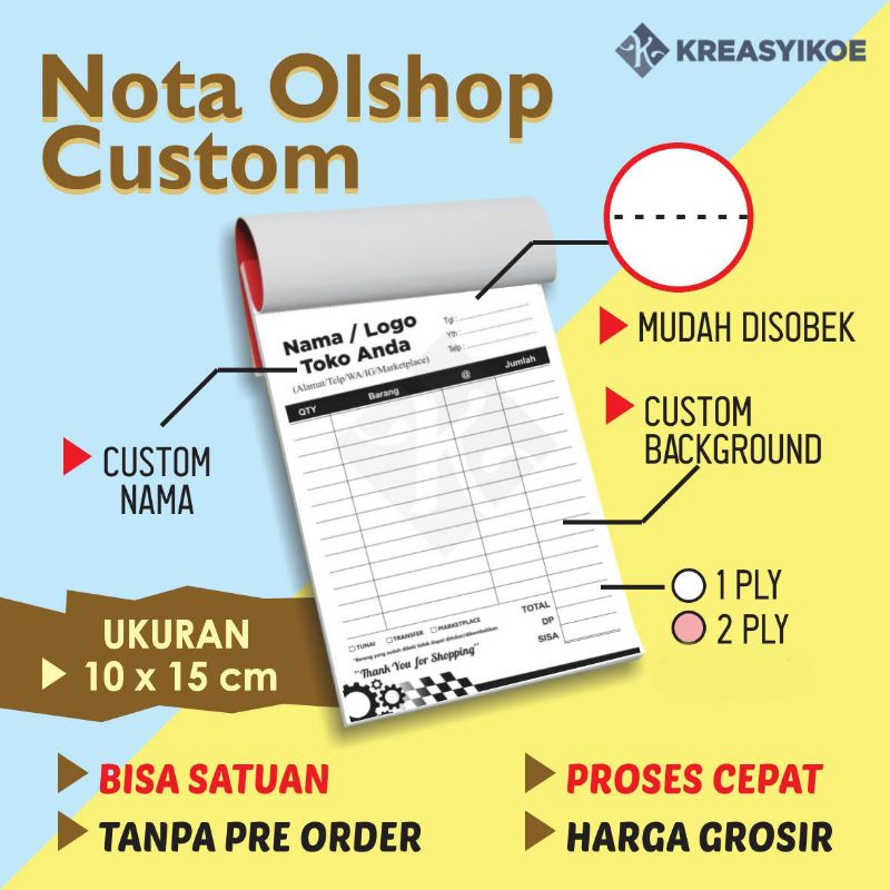 

Nota Olshop Satuan 2 Ply 10x15 cm