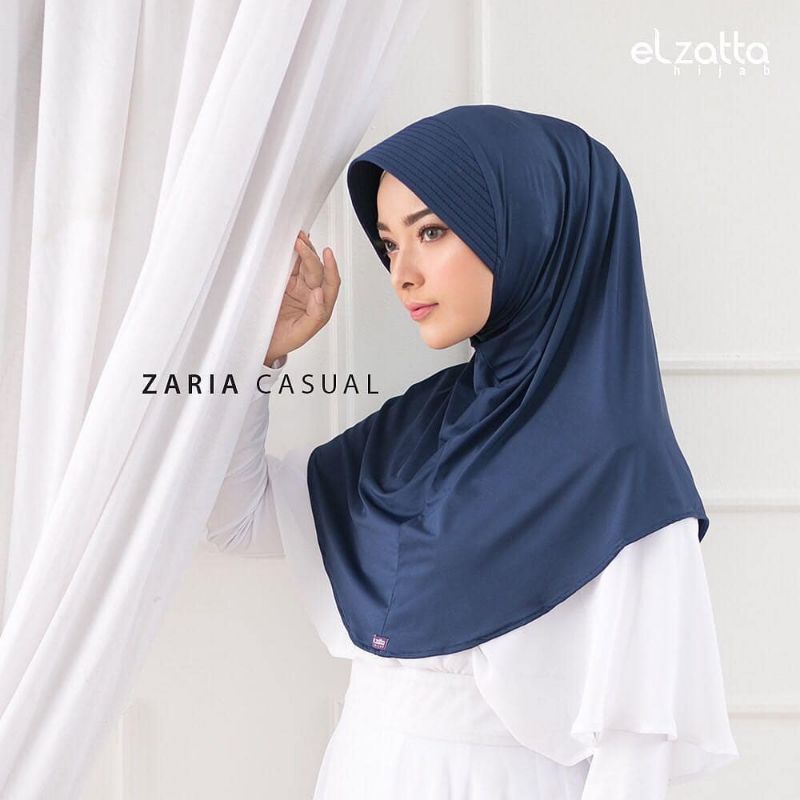 BERGO ELZATTA KERUDUNG HIJAB JILBAB KRUDUNG BERGO INSTAN  LANGSUNG POLOS PUTIH HITAMELZATA ZARIA CASUAL ELZATTA-Navy - 516