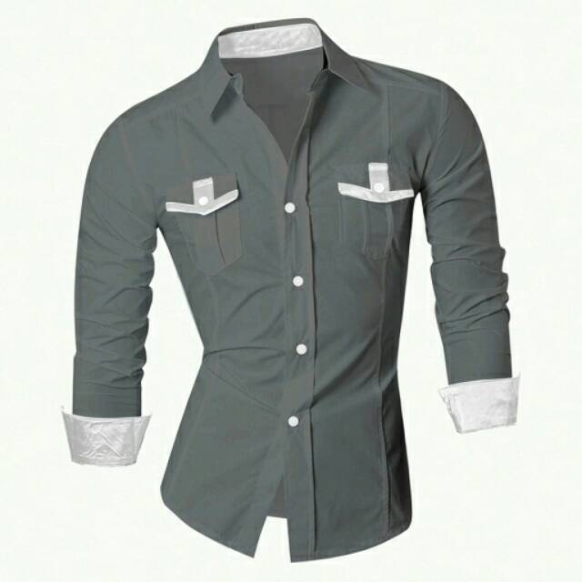 SALE New Kemeja Pria Lengan panjang Veter lv