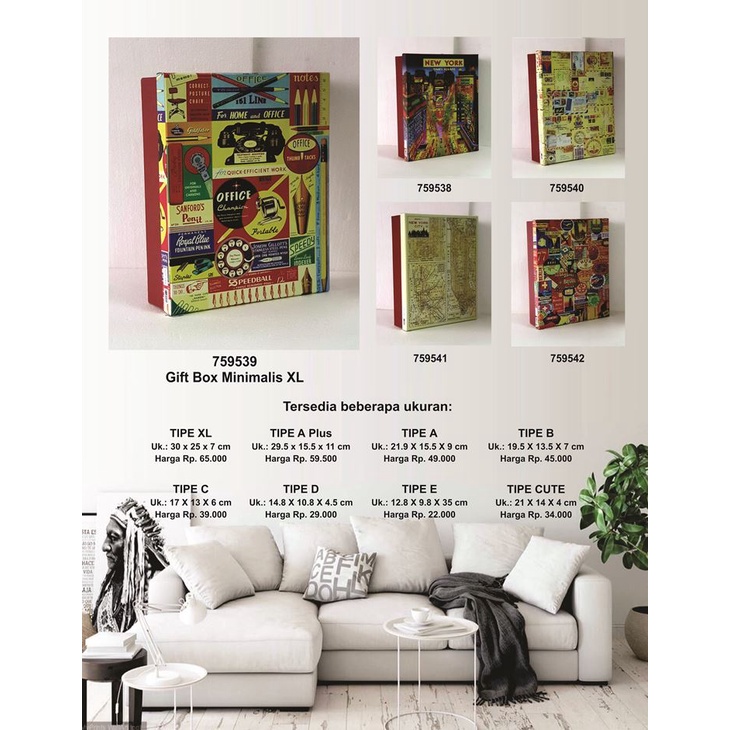 

Kotak kado/Kotak Hadiah/Gift Box Minimalis XL_Vintage Home and Office