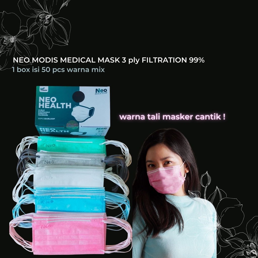 ⭐ BAGUS ⭐ NEO MASK | Masker Neo Medis Modis  Budget | Neo Medis Earloop 3Ply Isi 40 Sheets