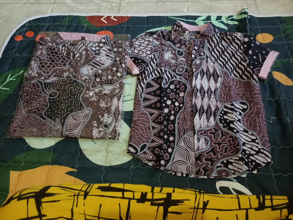Open Preorder Kemeja Batik Couple Anak & Ayah Panjang / Pendek, Warna Ungu