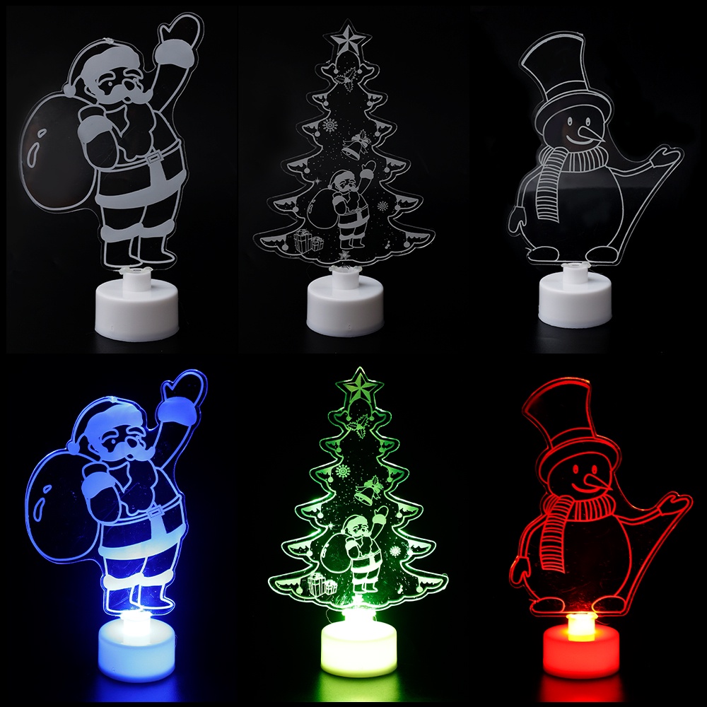 Pohon Natal Mini Bahan Serat Optik Dengan Lampu LED Warna-Warni Tenaga Baterai