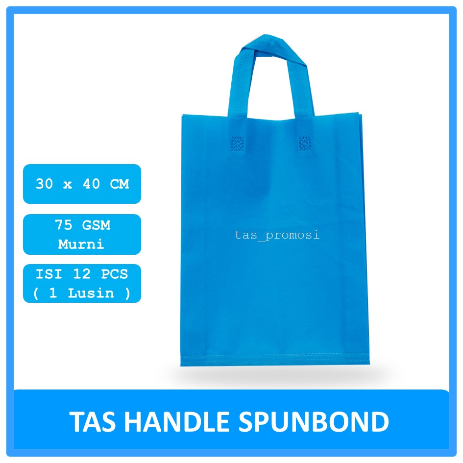 Goodie bag Spunbond Handle 30x40 Biru Pocari Lusinan / Tas Spunbond Polos