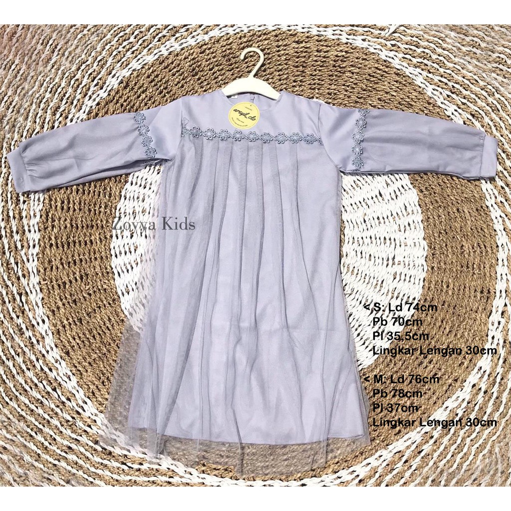 ZOYA Dress Pesta Tille Renda Anak / Long Dress Anak / Gaun Pesta Anak