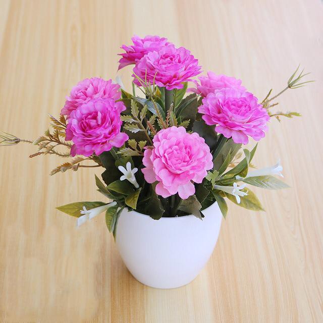 COD BUNGA PLASTIK BUNGA PAJANGAN IMITASI BUNGA ARTIFISIAL BUNGA MAWAR PEONY TANAMAN HIAS BP8838-UNGU