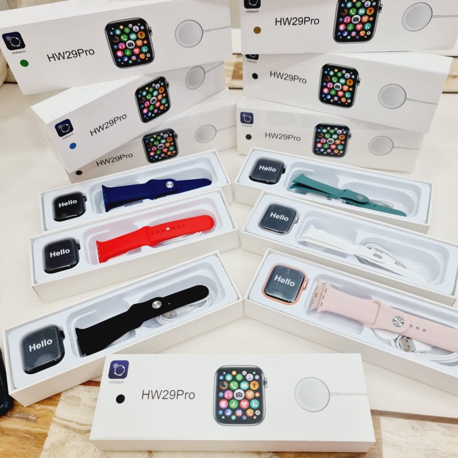 New SMARTWATCH HW29PRO APP HIWATCH SERIES 6 Strap Rubber Jam Tangan Pria / Wanita Casual Bayar ditem