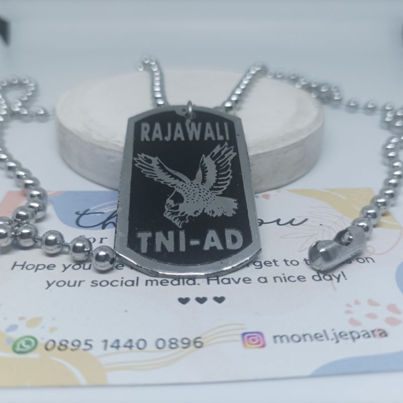 Kalung Logo Rajawali TNI AD (Stainless Asli)