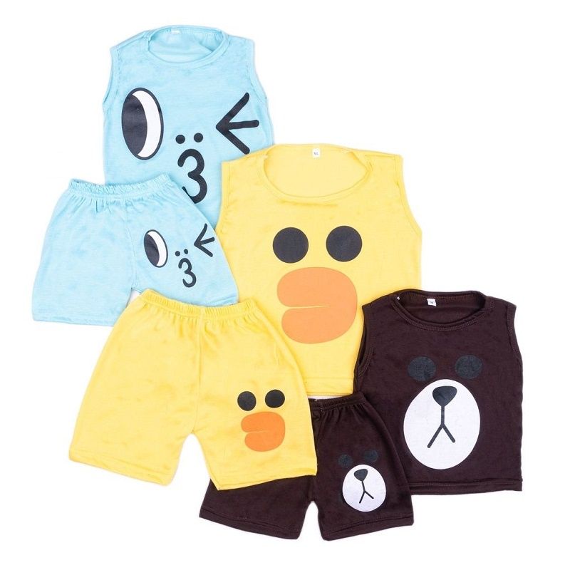 SETELAN ANAK KOMBINASI / SET BAJU ANAK UNISEX COWOK /CEWEK USIAN 1-6