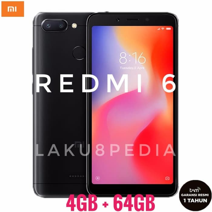 Terlaris  XIAOMI REDMI 6 TAM RESMI RAM 4G 64GB REDMI6 XIOMI