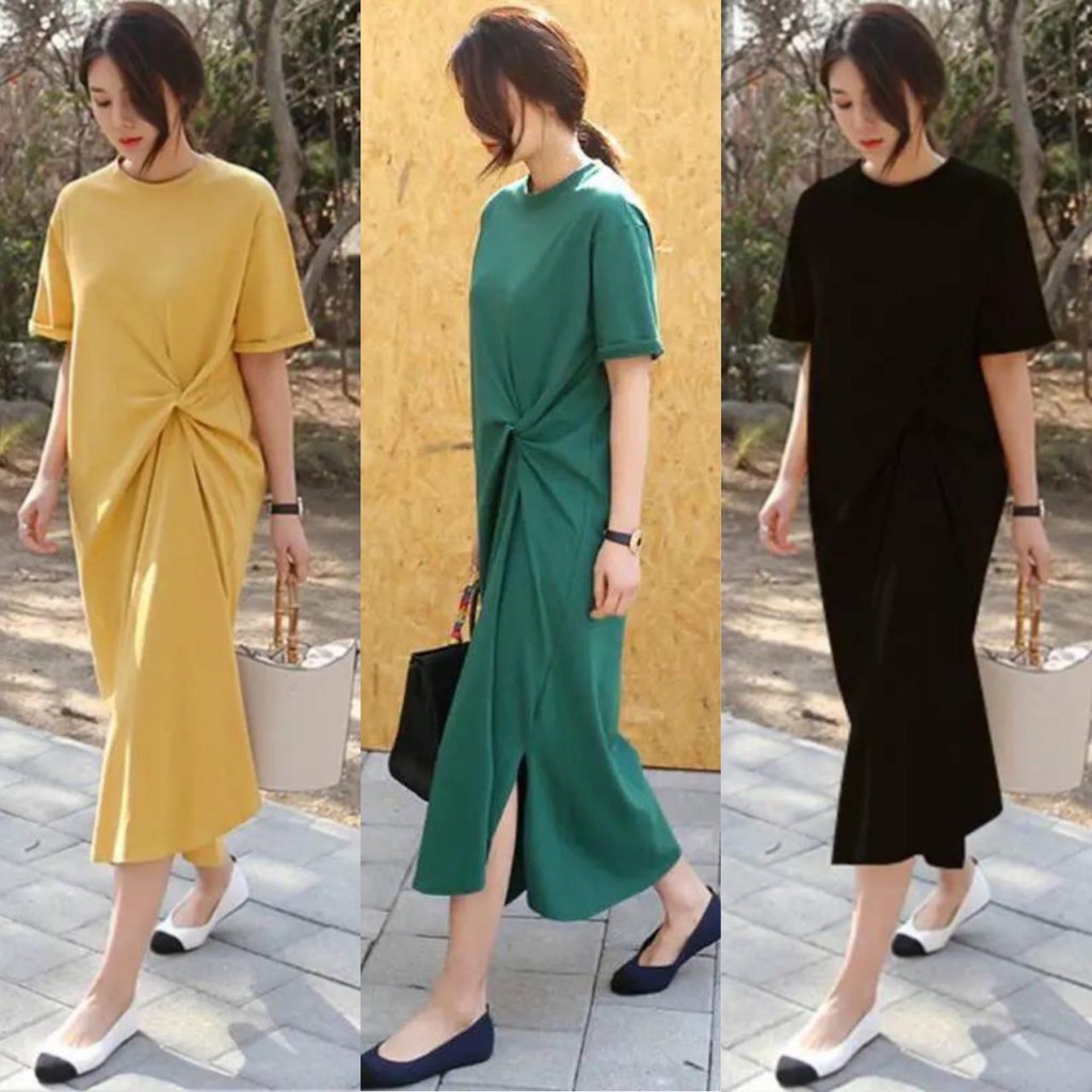 Knot Dress Import Kerut (Bawah ada Slit)