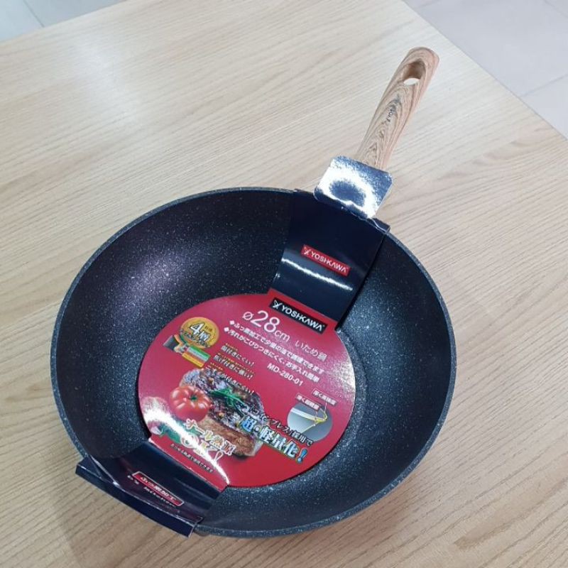 Panci Wok Yoshikawa Marble 28 cm