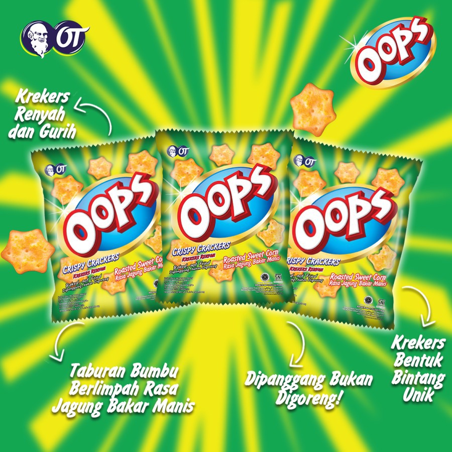 OOPS ROASTED SWEET CORN 45 GR / OOPS JAGUNG BAKAR MANIS - ( HARGA SATUAN )