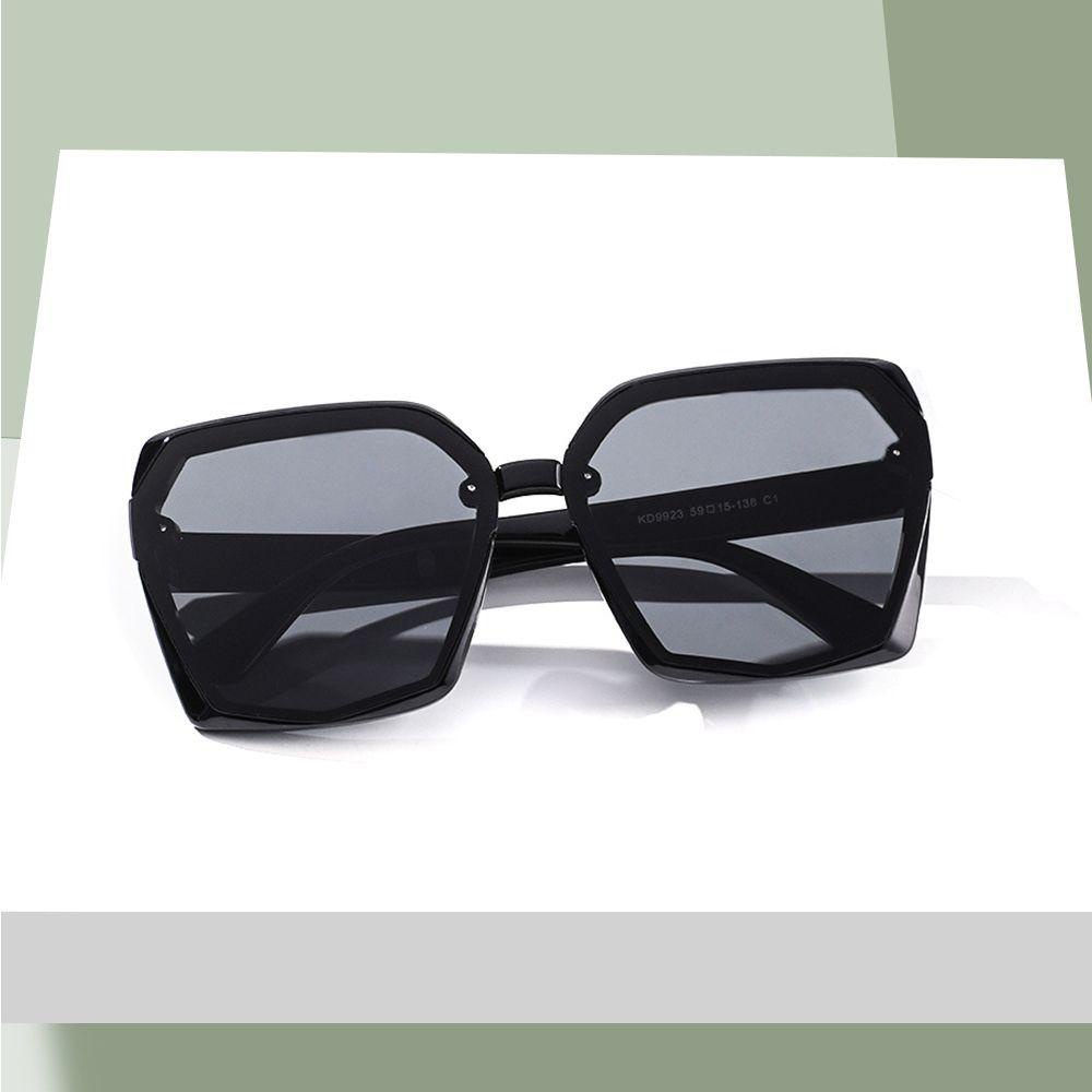 [Elegan] Wanita Kacamata Hitam Street Wear Temperamen Bingkai Besar Fashion Retro Spectacles Pelindung Mata Poligon Sunglasses