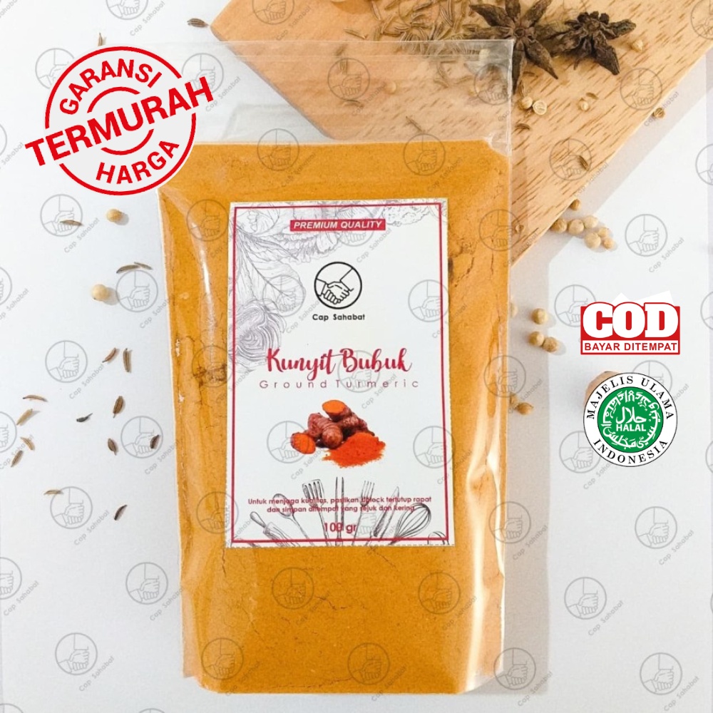 Kunyit Bubuk Asli 100gr / Bubuk Kunyit Murni 100% / JSR Rempah Kualitas Premium