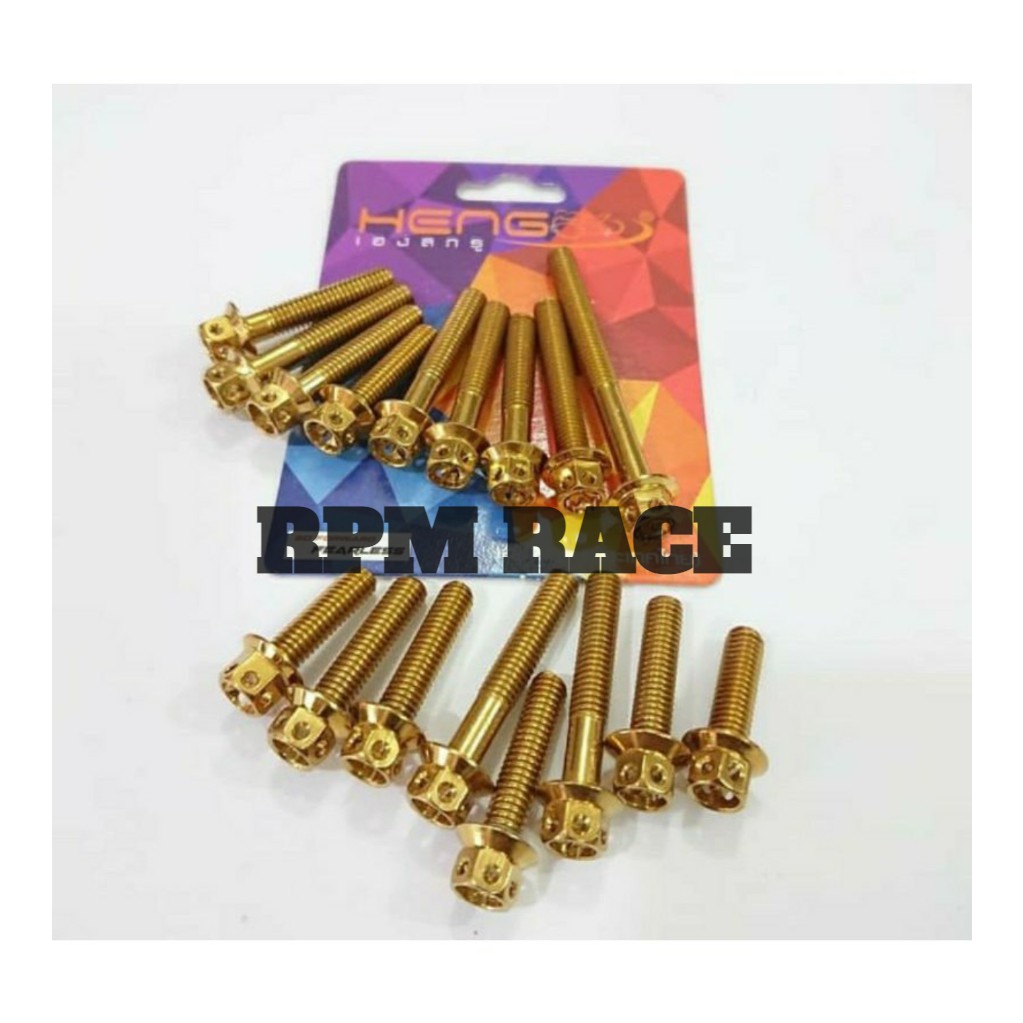 Baut Blok RX King Gold Flower Thailand Set Kanan Kiri Set Thailand