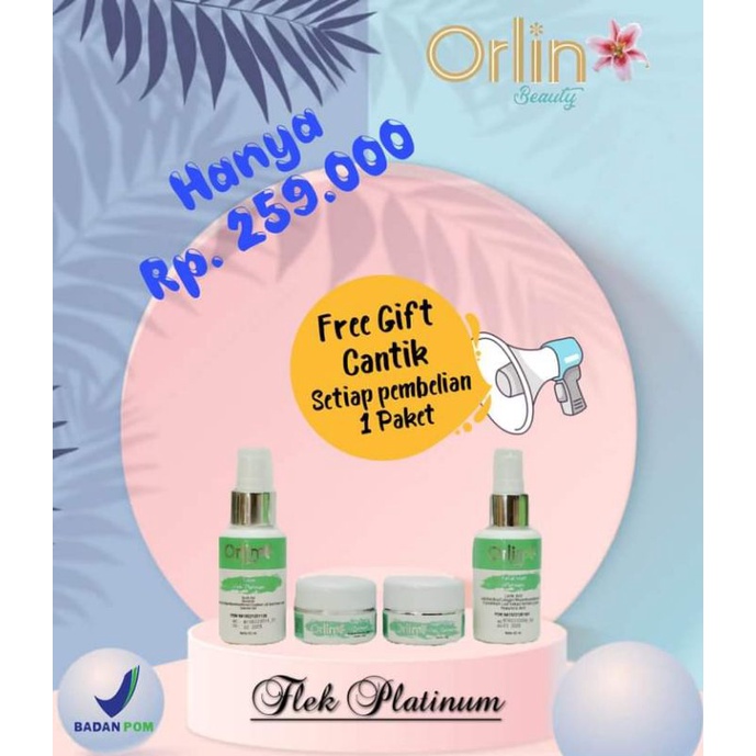 PAKET FLEK WHITENING PLATINUM / ORLIN BEAUTY / BONUS KERUDUNG / KRIM FLEK