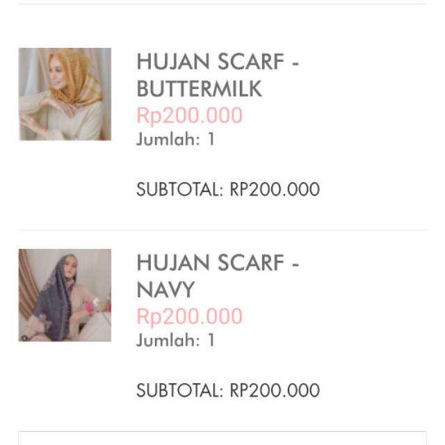 Vanilla Hijab : Ready soon Hujan Scarf Buttermilk dan Navy