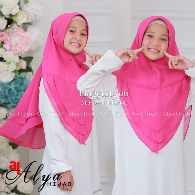 Khimar anak tanggung dua layer/ Khimar ceruty premium/ kerudung anak tanggung/ original Alya hijab
