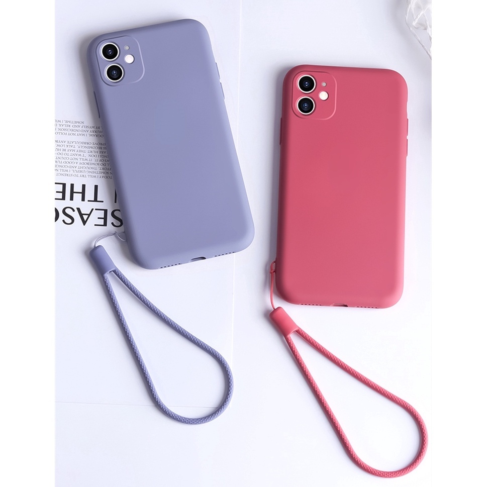 Soft Case Bahan Silikon Dengan Lanyard Warna-Warni Untuk Iphone 11/pro/max