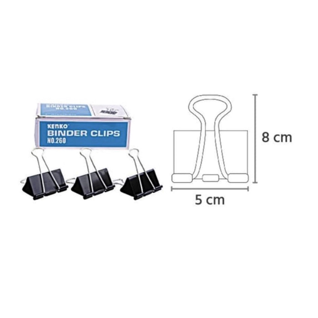 

Binder Clips No. 260 2" 51mm Penjepit Kertas 1 pcs - Kenko