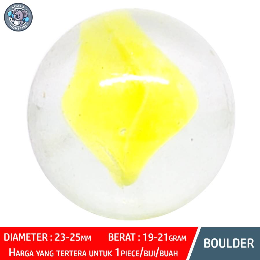 BOULDER Kelereng Gundu Yellow Cat Eyes Marble Balap Belimbing Kuning