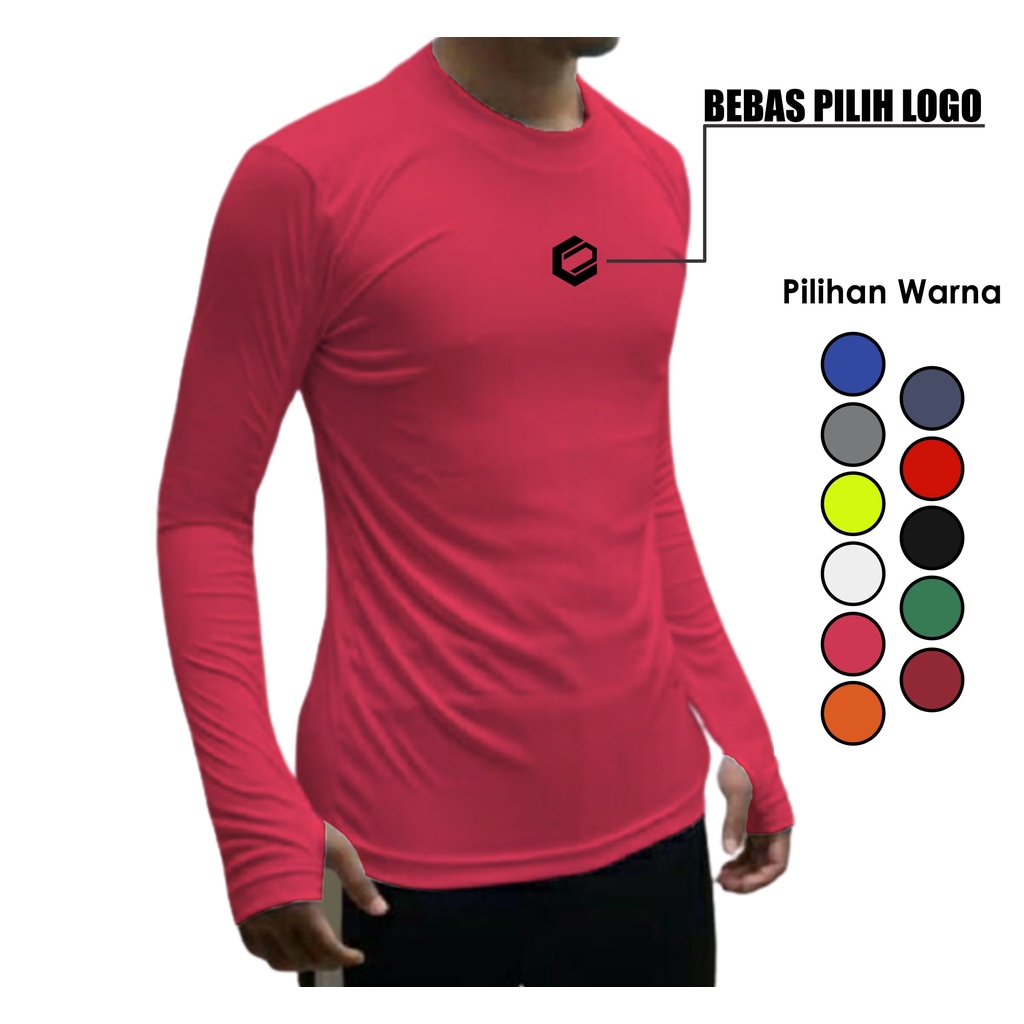 BASELAYER MANSET PRIA WANITA LENGAN PANJANG THUMBULOE, KAOS OLAHRAGA PRIA WANITA ATSAN HEAT GEAR COD