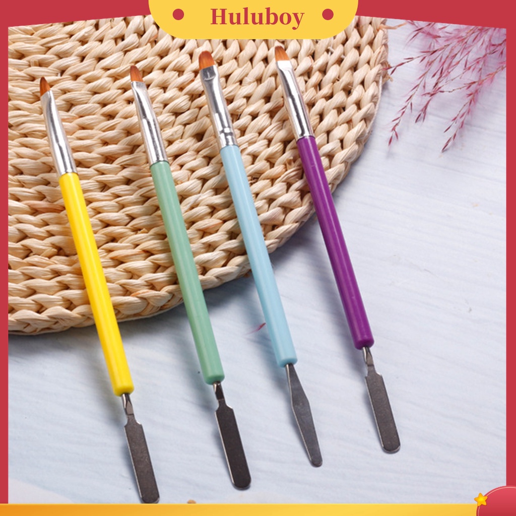 Huluboy Huluboy♡ Pena Pencampur Pigmen Kutek Gel UV Akrilik Kepala Ganda Ultra Tipis Untuk Manicure