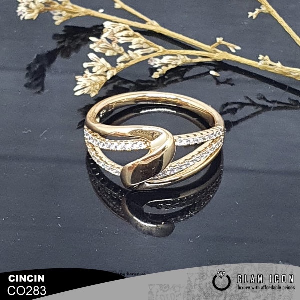 Cincin Mata Motif Abstrak warna gold C0283 CCG