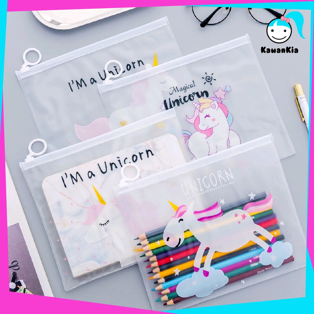 

Tempat Pensil / Pulpen Unicorn Transparan Model Korea