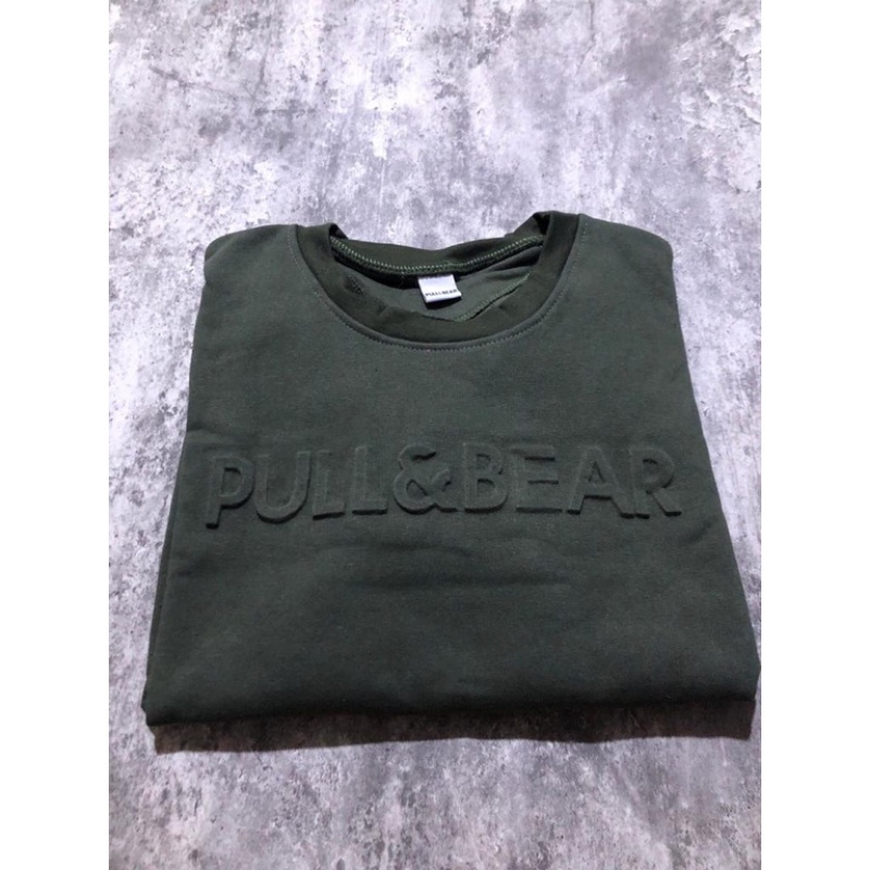 Sweater Pull and Bear Emboss Timbul 3d | Crewneck pull n bear emboss | jaket pull and bear emboss