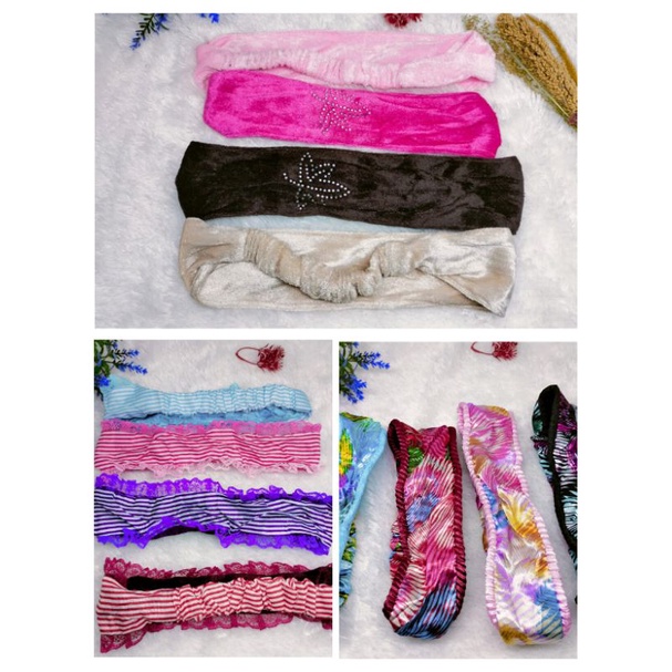 Bandana rambut dewasa dengan warna &amp; motif random harga/pcs